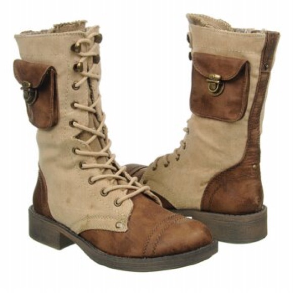 Roxy Shoes - Roxy Beige Oregon Love Mid-Calf Lace-Up Boot
